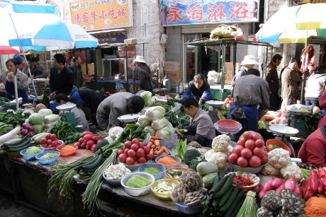 Místní tržnice ve Lhase